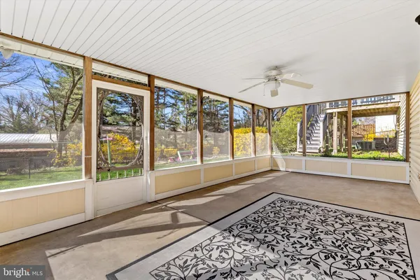 a room with a large window