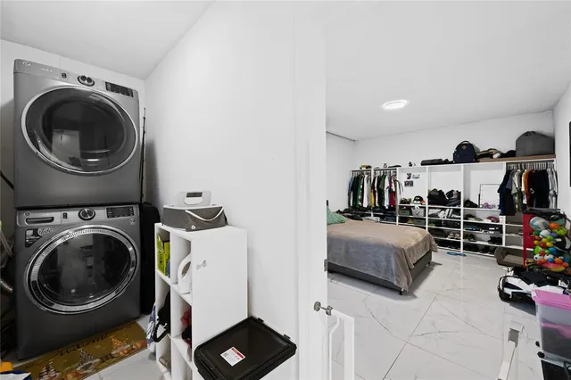 a room with a washer and dryer