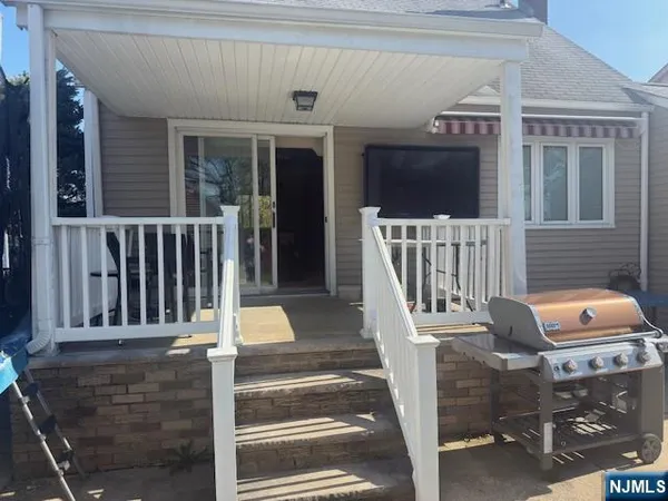a balcony with furniture