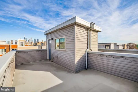 a view of a balcony with a stove