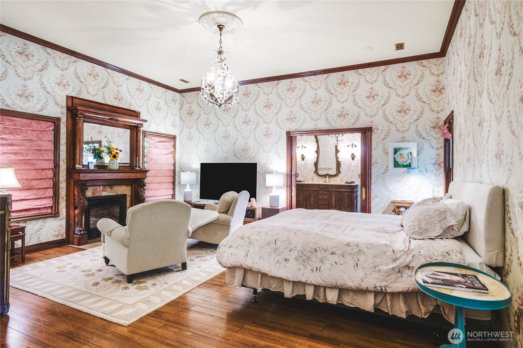 1656 Eagle Ridge Road Orcas Island, WA 98245 - Photo 17 of 40 a living room with furniture a fireplace and a flat screen tv