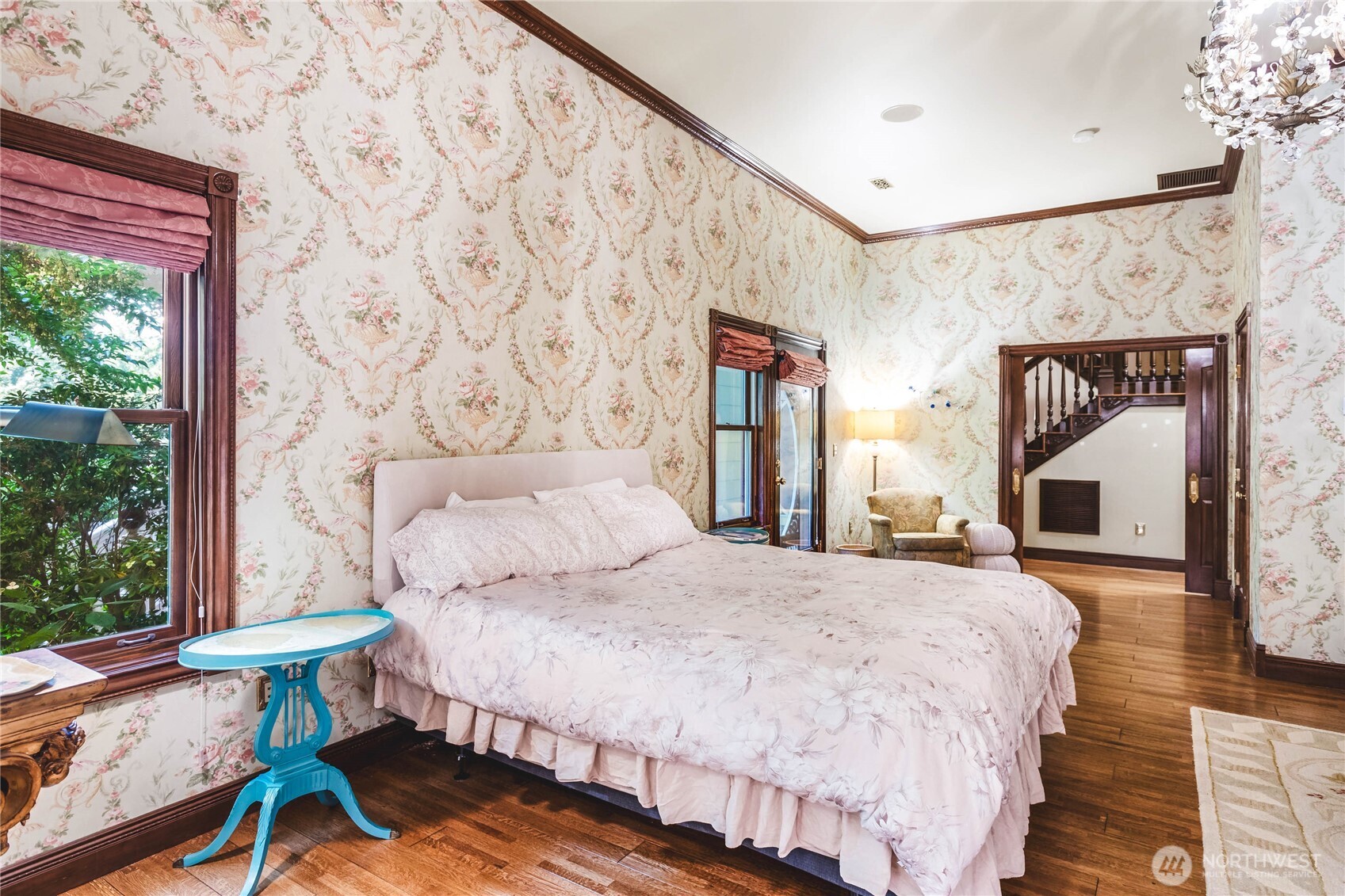 1656 Eagle Ridge Road Orcas Island, WA 98245 - Photo 18 of 40 a bedroom with a bed wooden floor and window