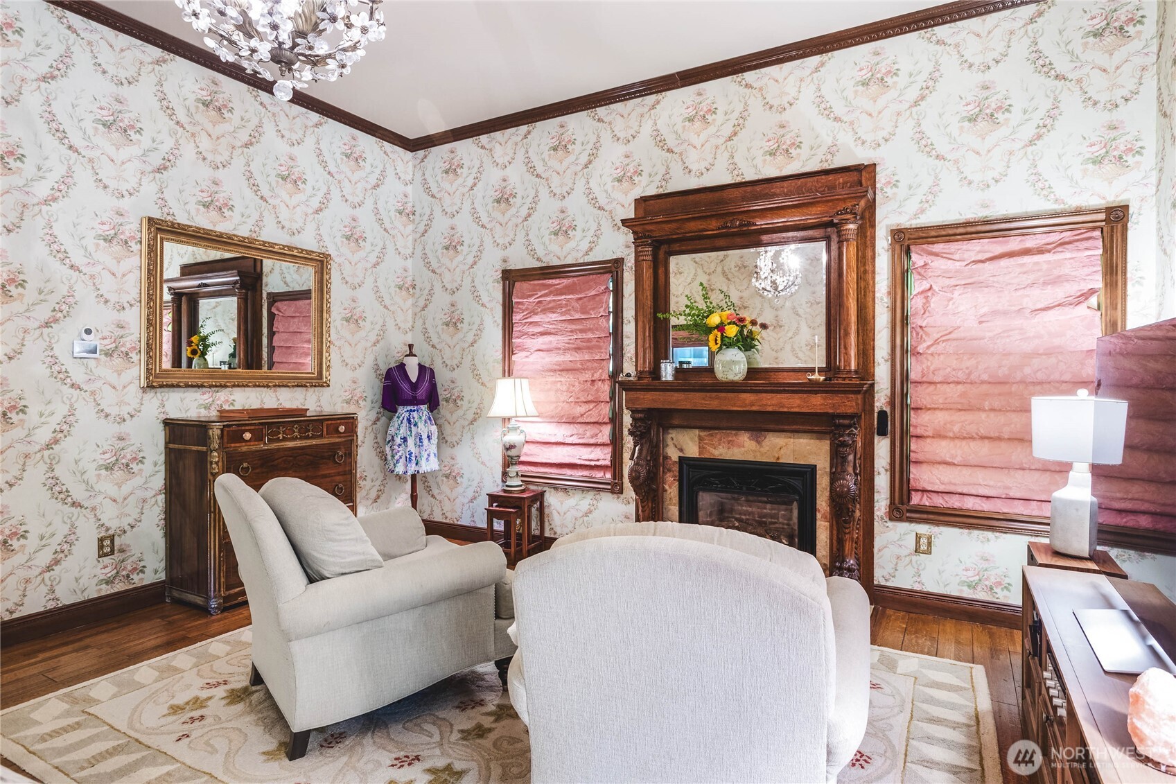 1656 Eagle Ridge Road Orcas Island, WA 98245 - Photo 19 of 40 a living room with furniture a fireplace and a flat screen tv