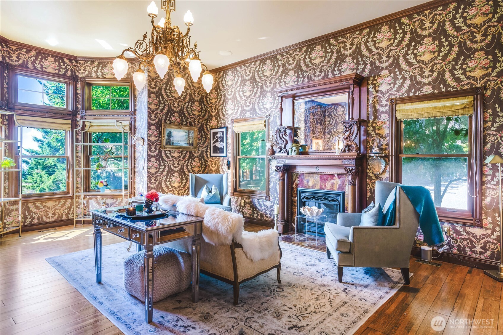 1656 Eagle Ridge Road Orcas Island, WA 98245 - Photo 8 of 40 a living room with furniture fireplace and flat screen tv