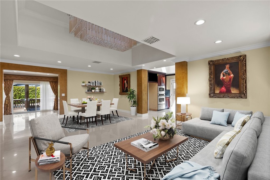 931 University Avenue Burbank, CA 91504 - Photo 8 of 49 a living room with furniture kitchen view and a large window