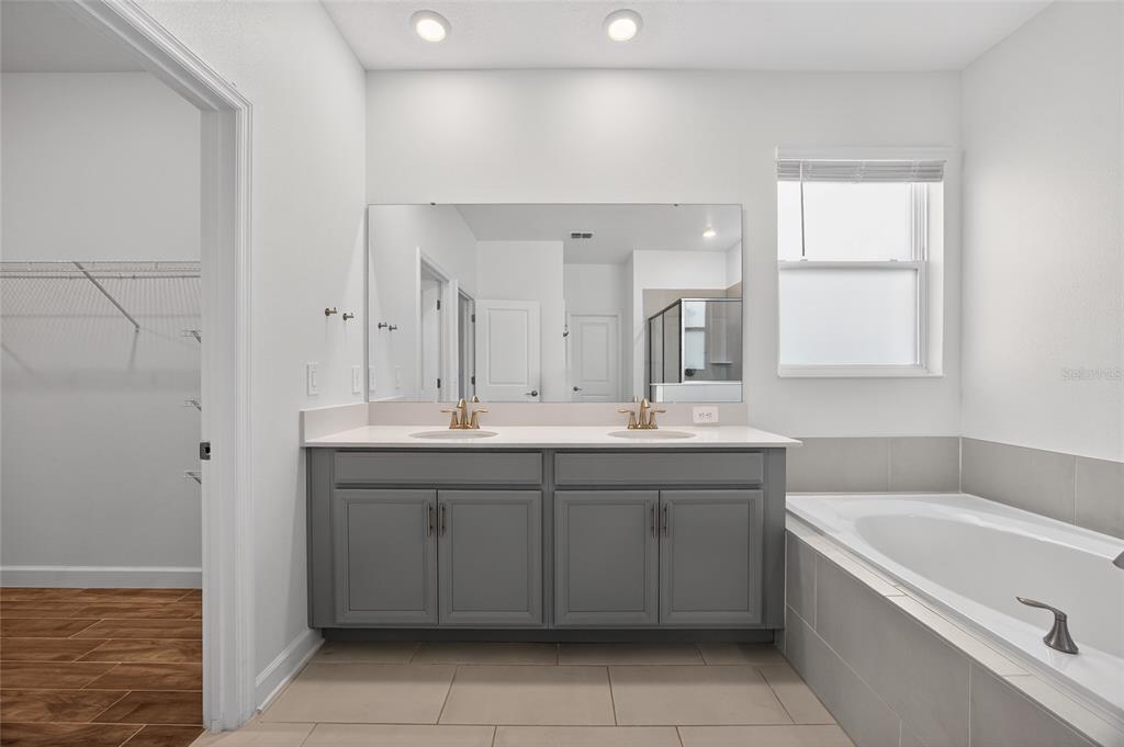 11128 Lore Way Orlando, FL 32832 - Photo 50 of 79 a bathroom with a tub sink and mirror