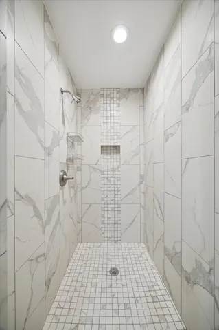 a bathroom with a shower