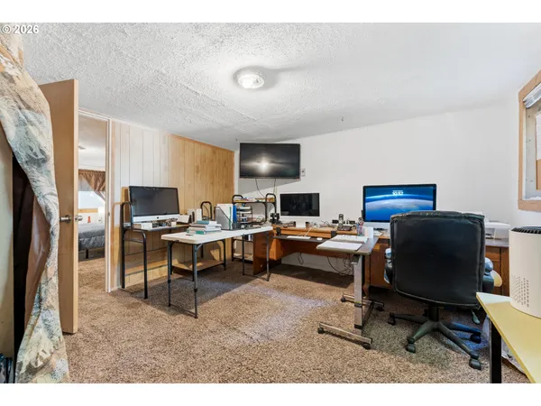 a workspace with furniture