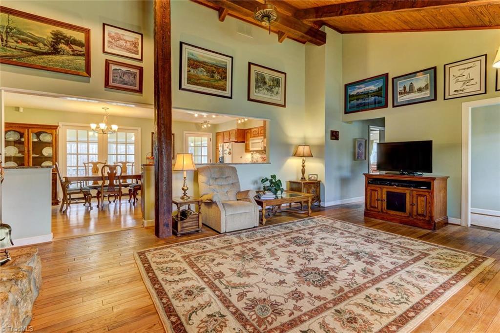 The great room opens to the kitchen so the cook is never out of the conversation.