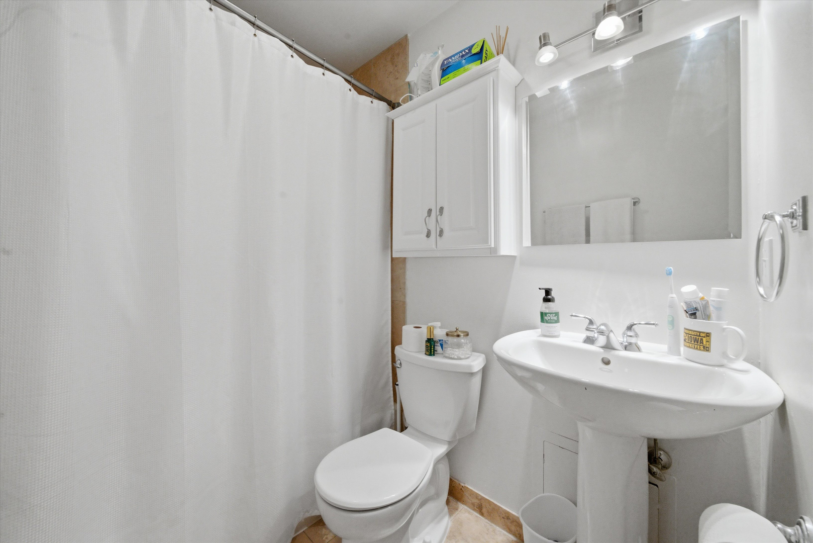 548 West Deming Place, Unit 1 Chicago, IL 60614 - Photo 7 of 11 a bathroom with a sink a toilet and a mirror