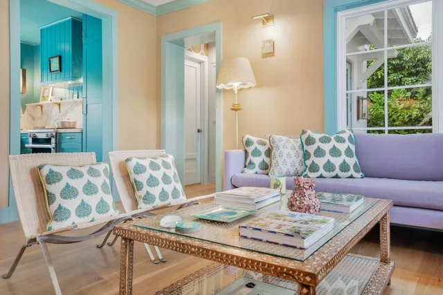 a living room with furniture and window