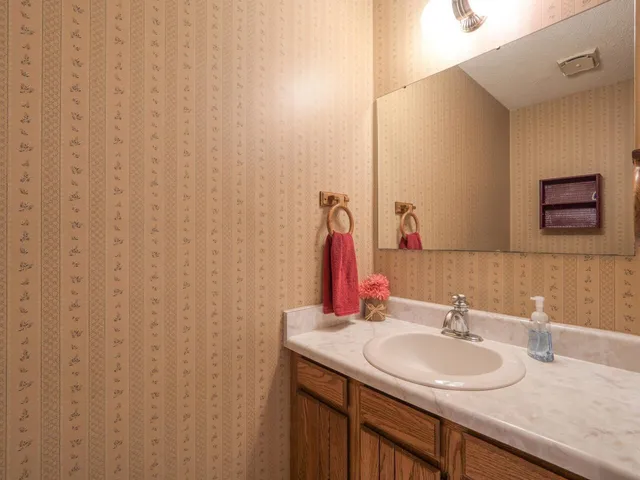 a view of a fireplace in the floor