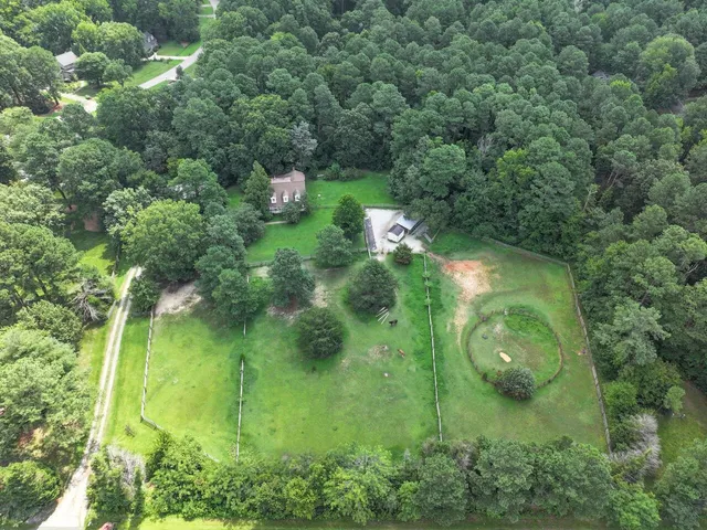 a view of backyard with green space