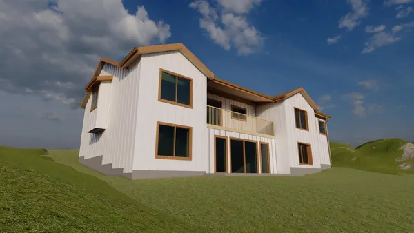 a house view with a outdoor space