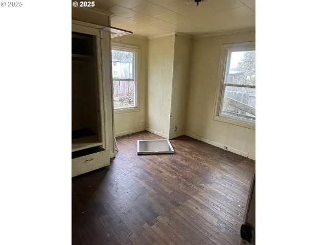 a backyard of a house with lots of green space