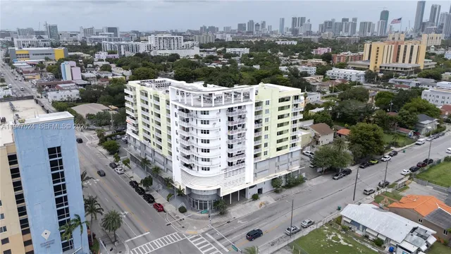 a view of a city with tall buildings