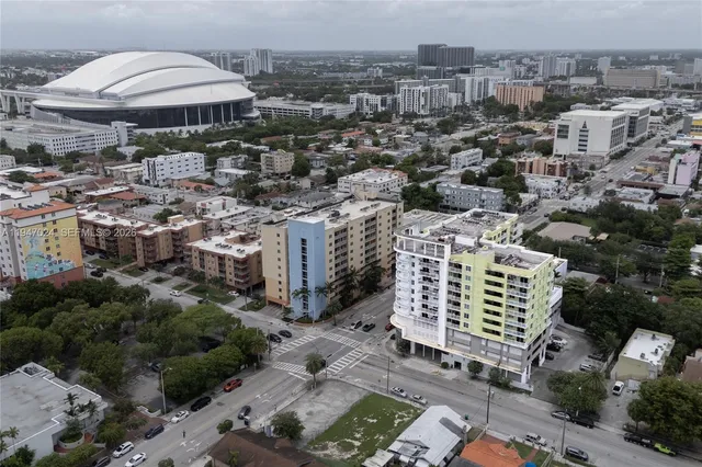 an aerial view of multiple house