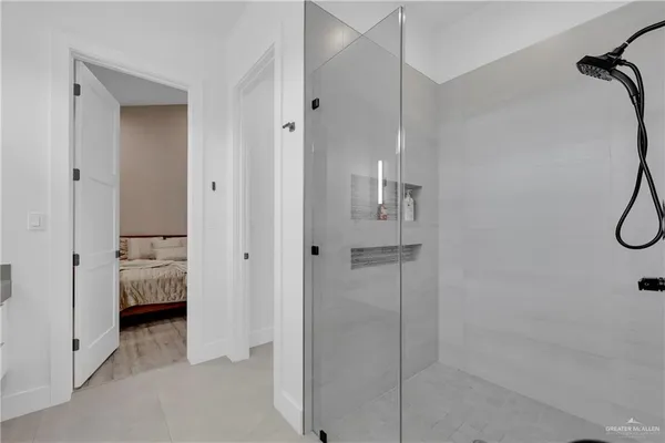 a view of a bathroom from a bathroom