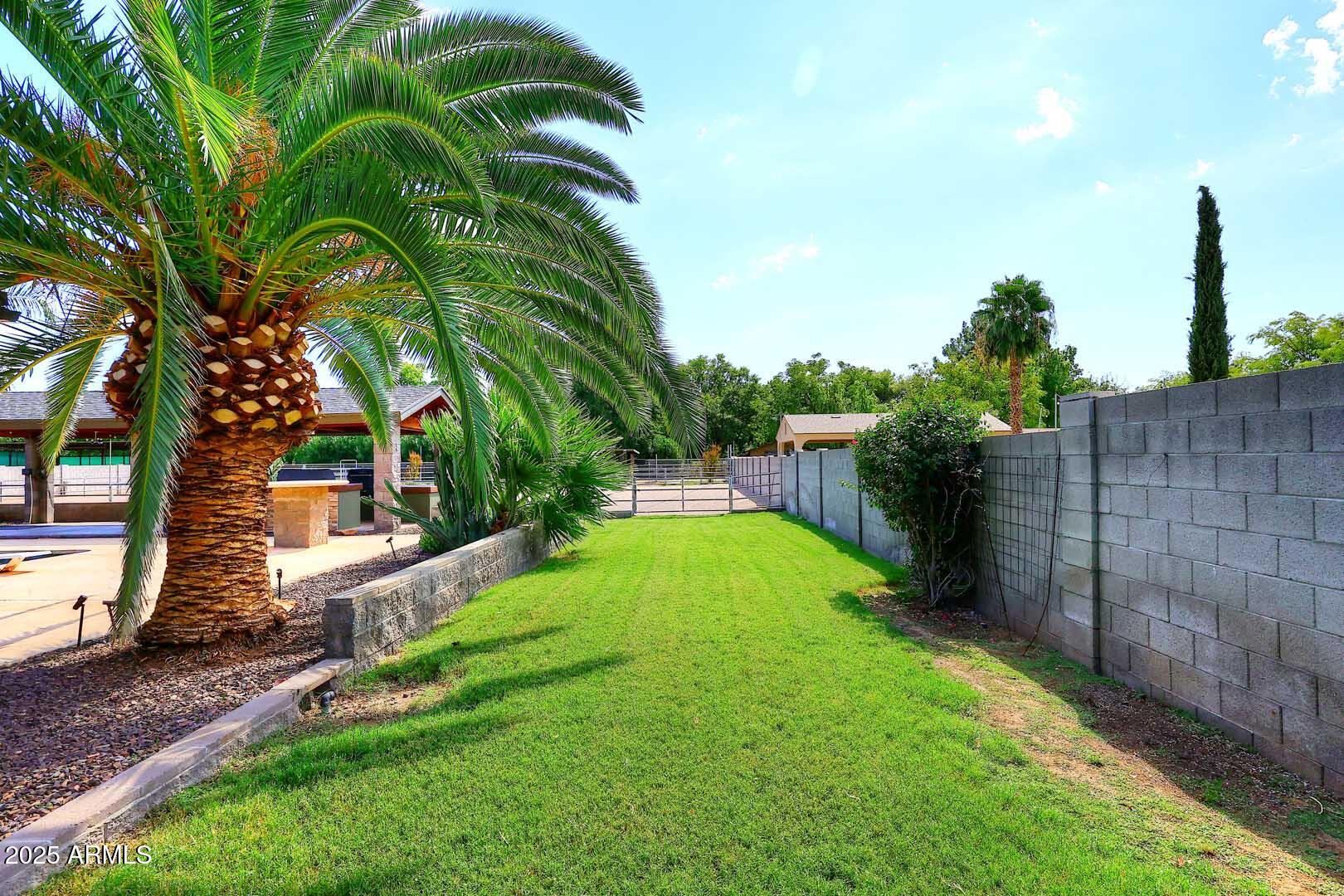 5449 East Thunderbird Road Scottsdale, AZ 85254 - Photo 51 of 75 a view of a backyard with brick wall and potted plants
