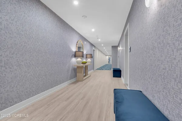 a front view of a building with street view