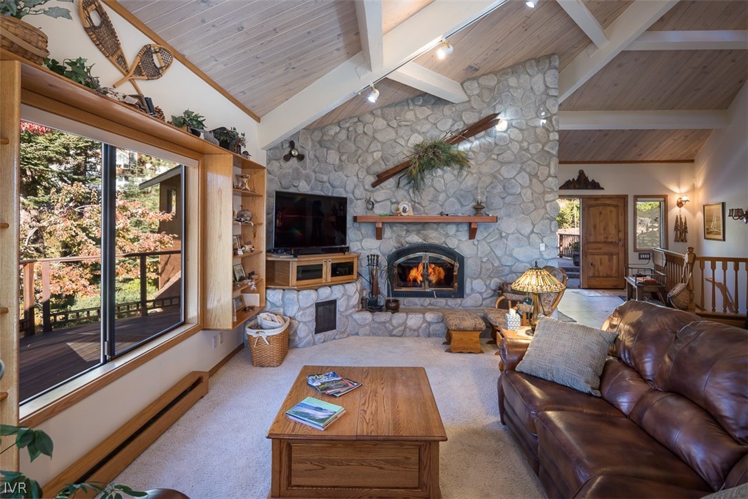 583 Fallen Leaf Way Incline Village, NV 89451 - Photo 5 of 30 a living room with furniture large window and a fireplace