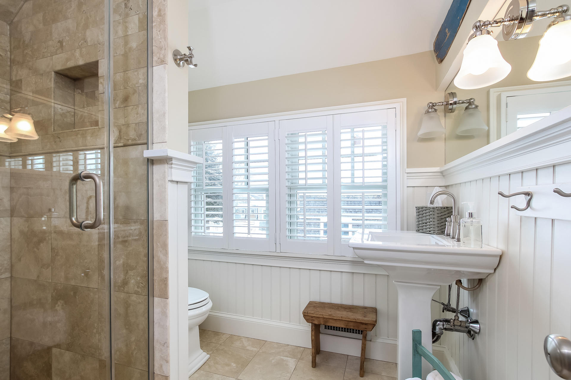 38 Mill Pond Road Chatham, MA 02633 - Photo 17 of 30 a bathroom with a sink toilet a mirror and shower