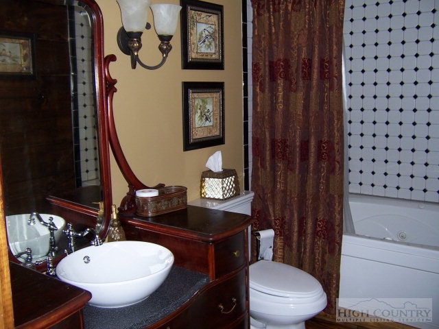268 Old Megs Lane Boone, NC 28607 - Photo 12 of 12 a bathroom with a toilet a sink and mirror
