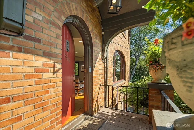 a view of a door of the house