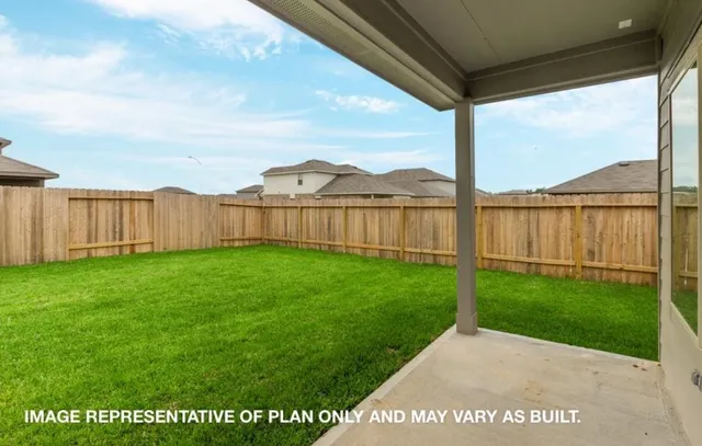 a view of a porch with a big yard
