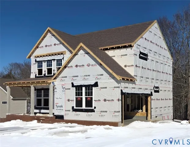an aerial view of a house