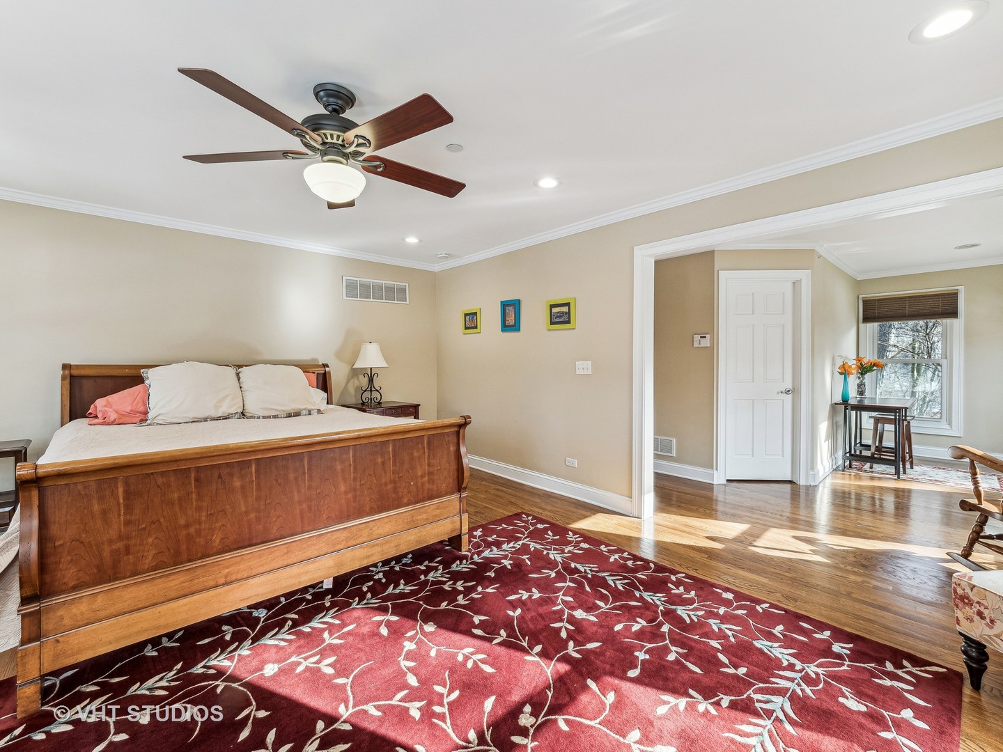 3143 Cuba Road Long Grove, IL 60047 - Photo 18 of 40 a bedroom with a bed and wooden floor