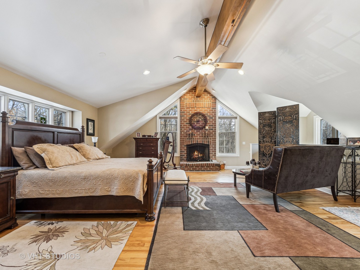3143 Cuba Road Long Grove, IL 60047 - Photo 30 of 40 a bedroom with a bed couch and a large window