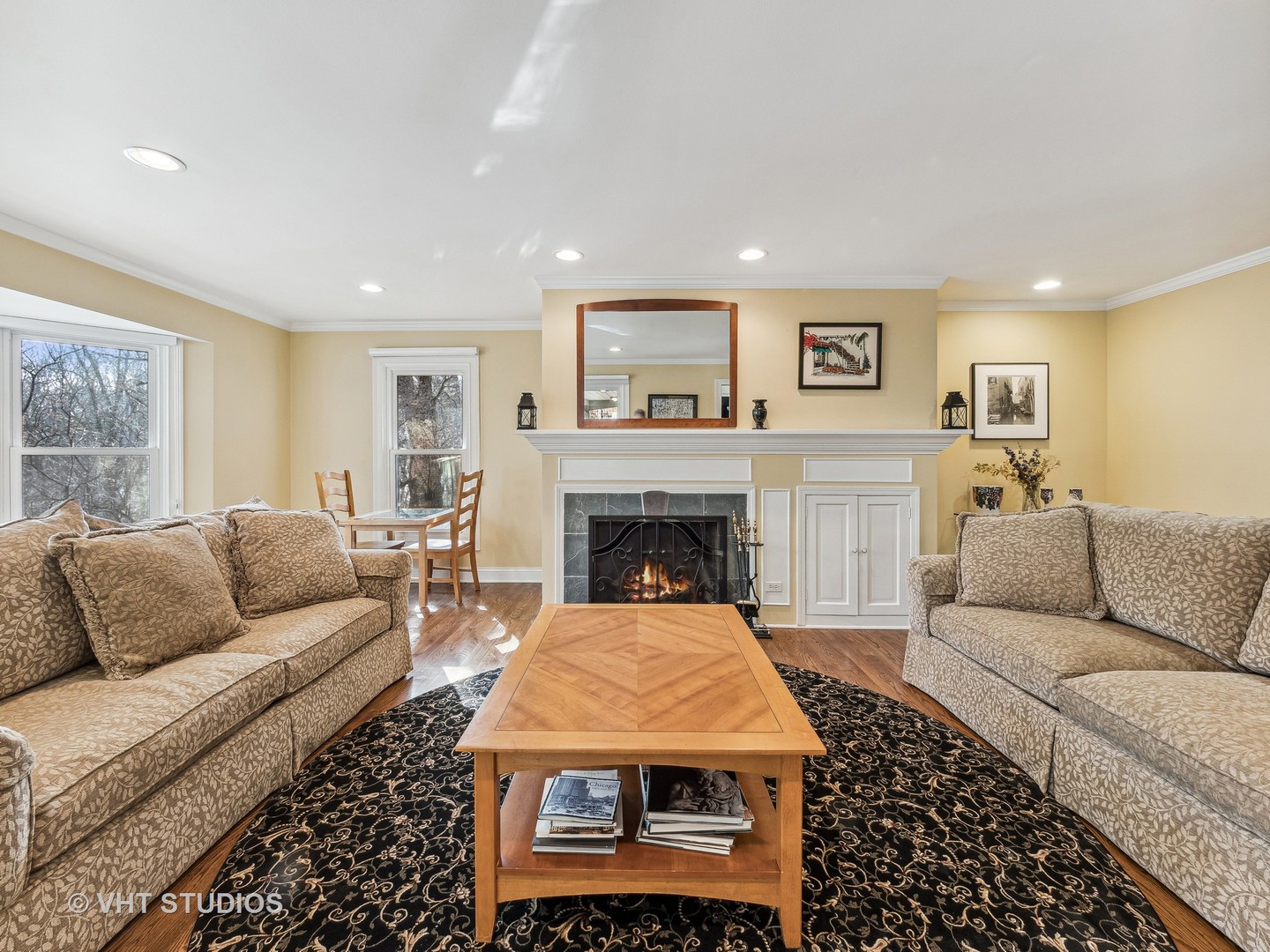3143 Cuba Road Long Grove, IL 60047 - Photo 8 of 40 a living room with furniture and a fireplace
