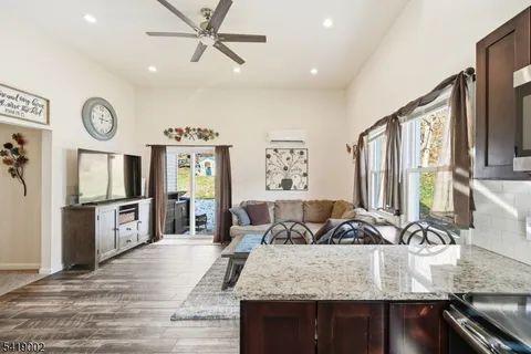 a bedroom with a bed and large cabinets