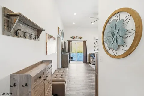 a view of a hallway with elevator