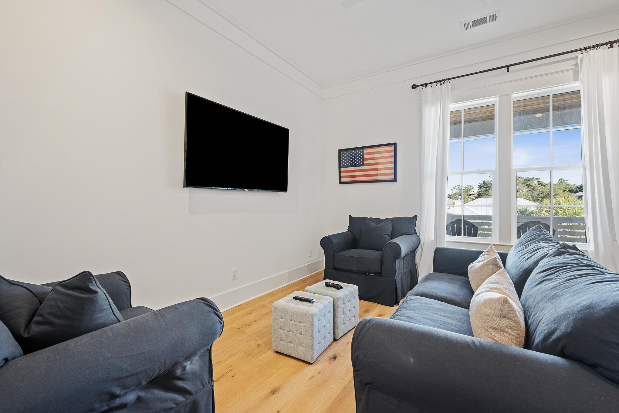 27 Sand Dunes Road Santa Rosa Beach, FL 32459 - Photo 51 of 74 a living room with furniture and a flat screen tv