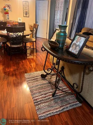 a living room view with furniture