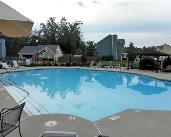 a view of a swimming pool and a terrace