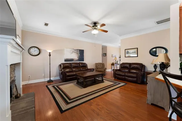 a living room with furniture