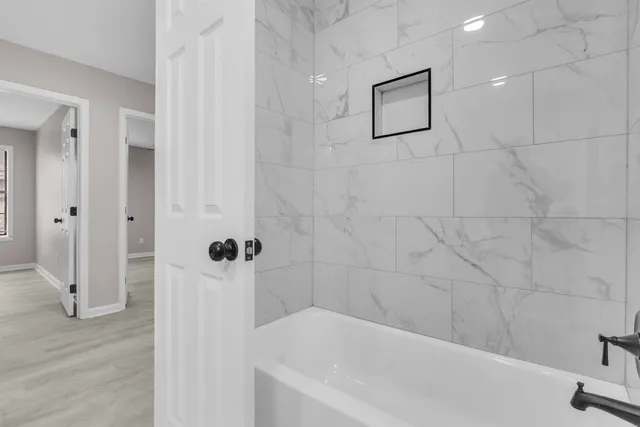 a bathroom with a shower