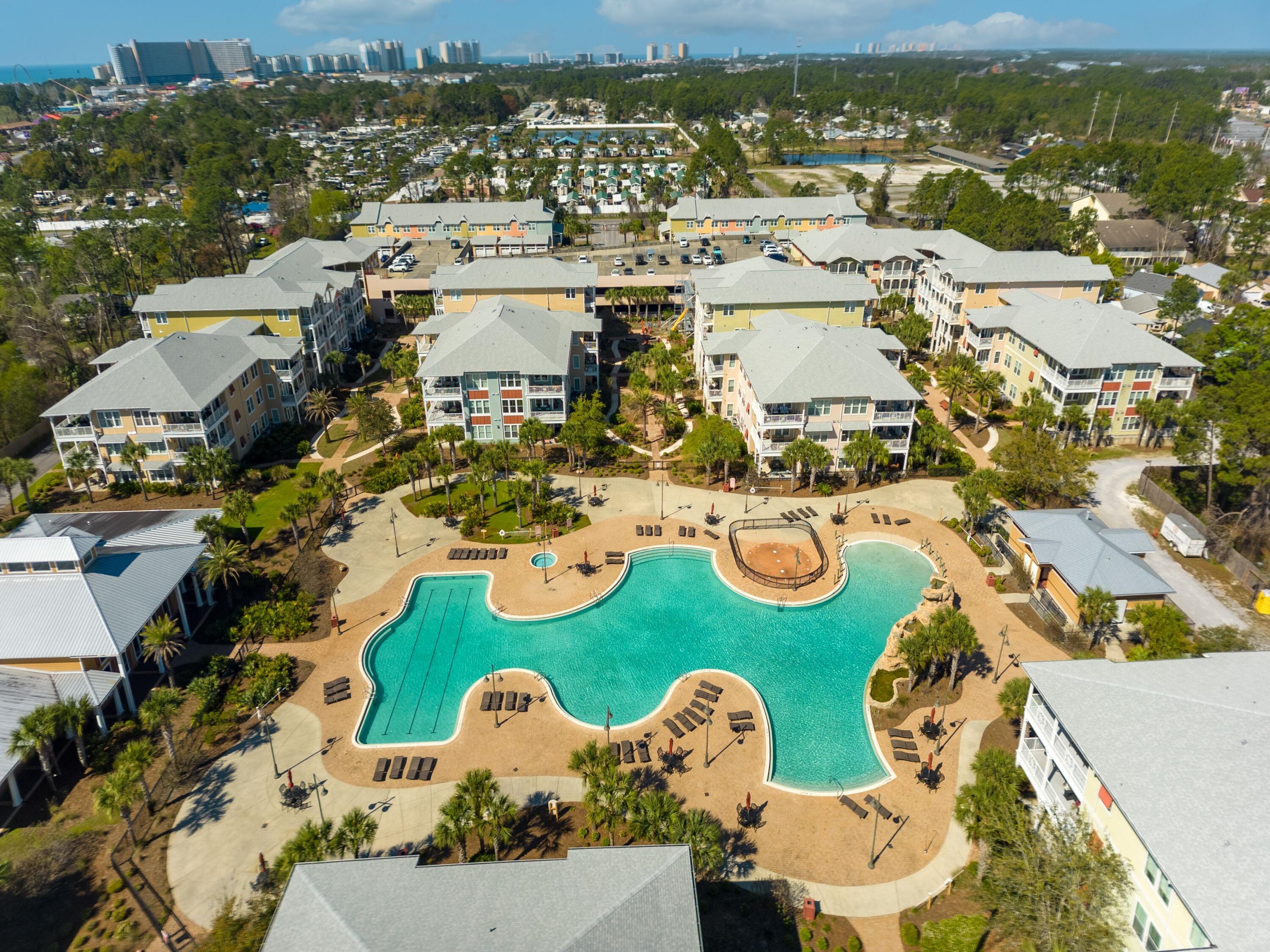 8700 Front Beach Road, Unit 6310 Panama City Beach, FL 32407 - Photo 40 of 42 an aerial view of a house with outdoor space ocean view