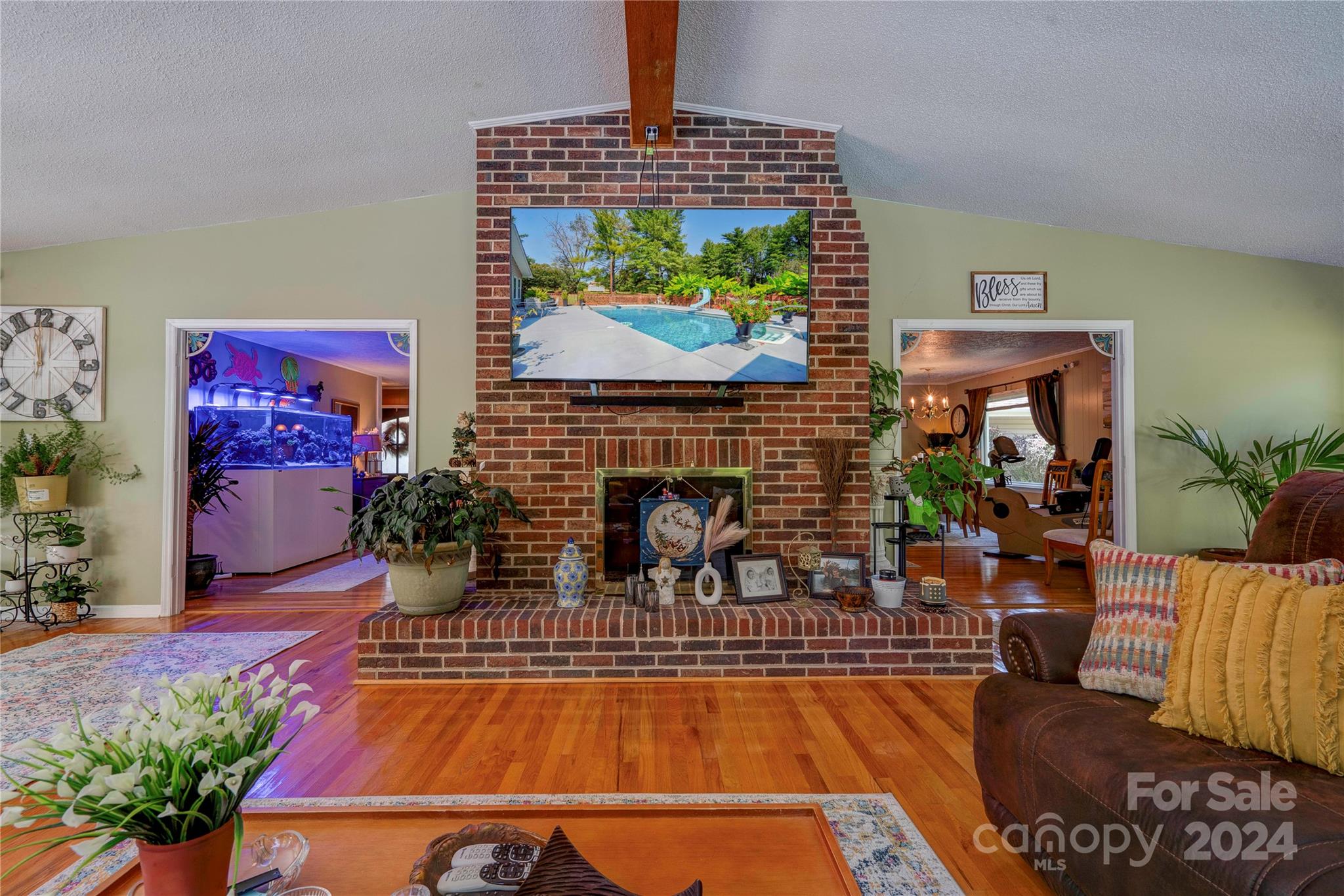 2352 Sheriff Allen Road Shelby, NC 28152 - Photo 34 of 48 a living room with furniture and a fireplace