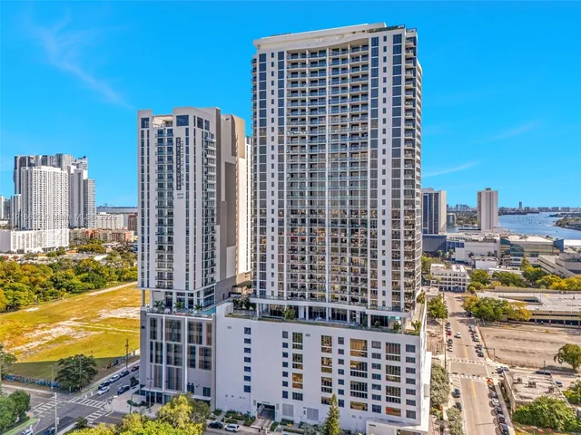 a front view of a building with glass door
