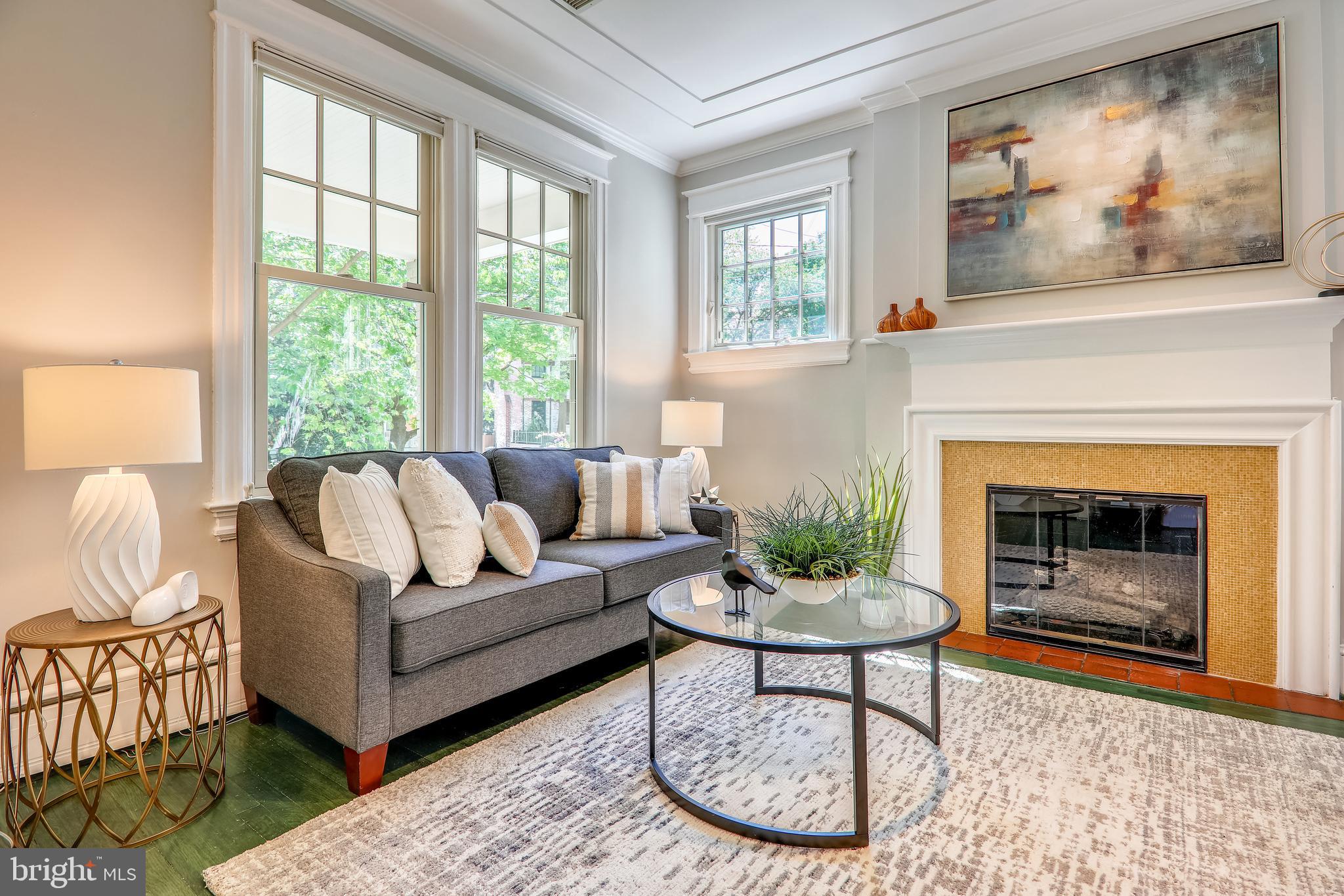 3512 30th Street Northwest Washington, DC 20008 - Photo 10 of 50 Living room with gas fireplace