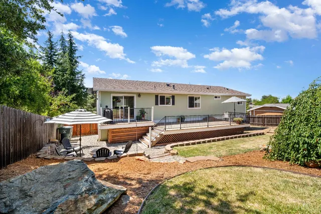 a front view of a house with entertaining space