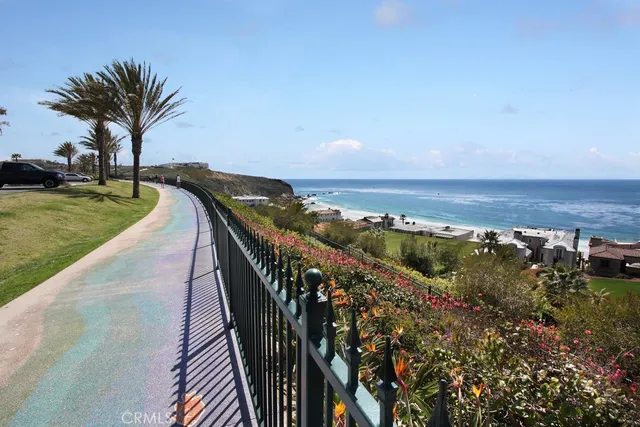 a view of a balcony with an ocean view