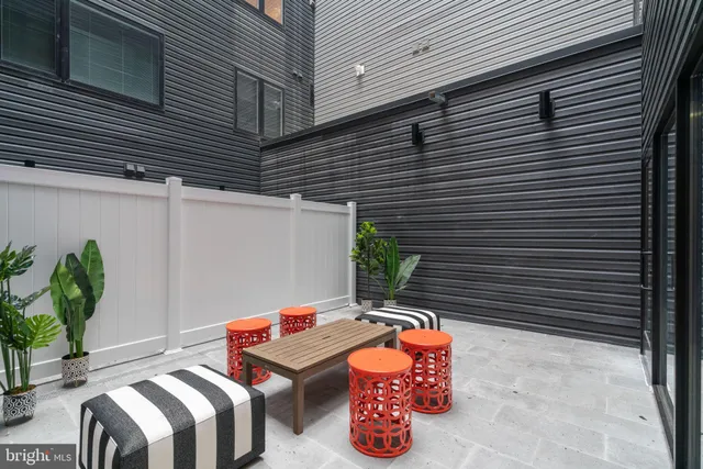 a outdoor space with patio furniture