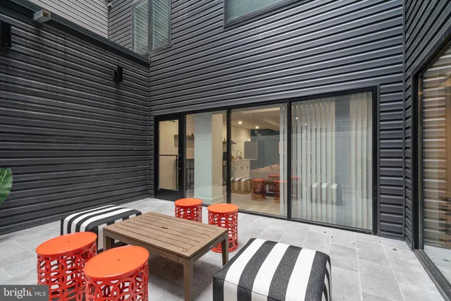 a outdoor space with patio furniture