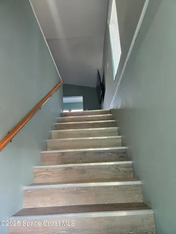 a view of a wooden door