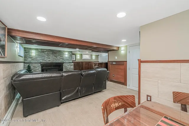 a living room with furniture